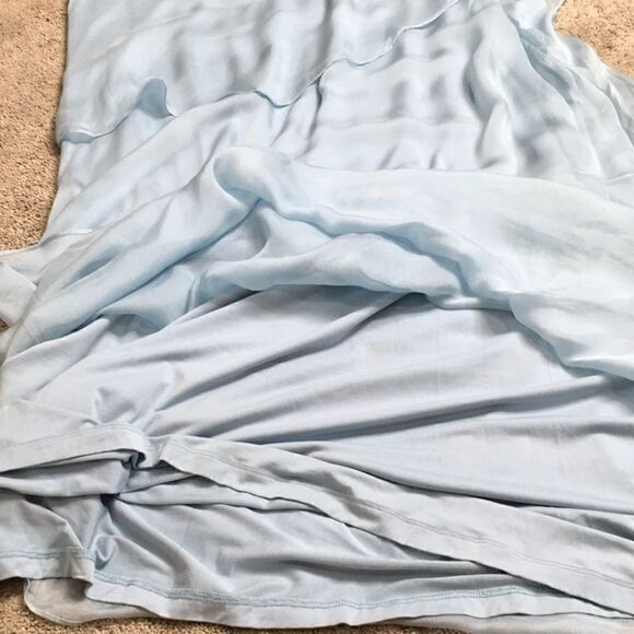 Soft Surroundings silk blue tiered maxi dress. Stretchy. New - Picture 7 of 8